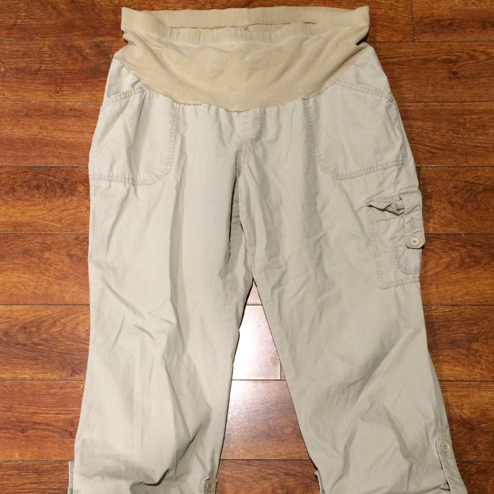 Tan Maternity  Cargo Pants sz XL